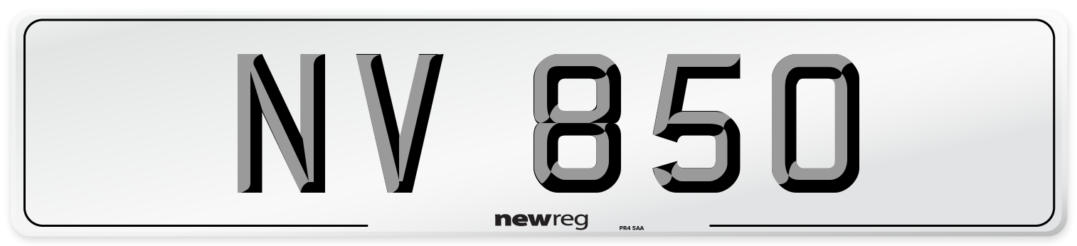 NV 850 Number Plate from New Reg